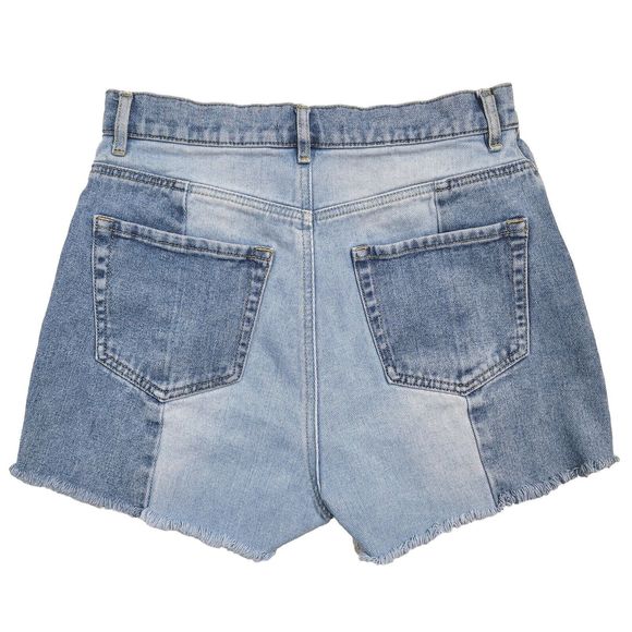 PacSun High Waist Denim Shorts - Light and Dark Blue - Picture 2 of 5